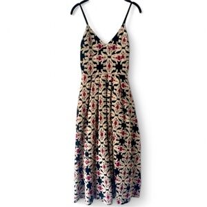 H&M Black Textured Midi Dress